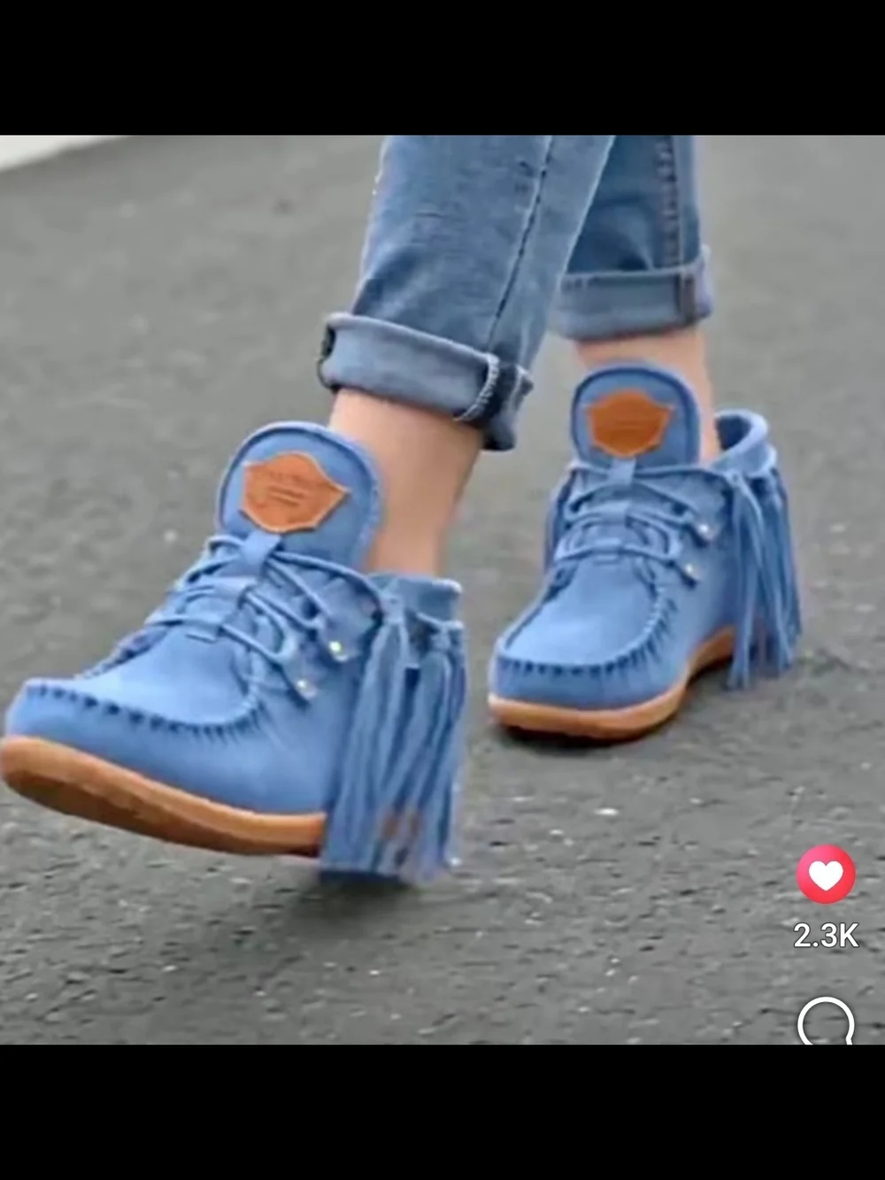Women's Blue Suede Lace-Up Moccasin Ankle Booties